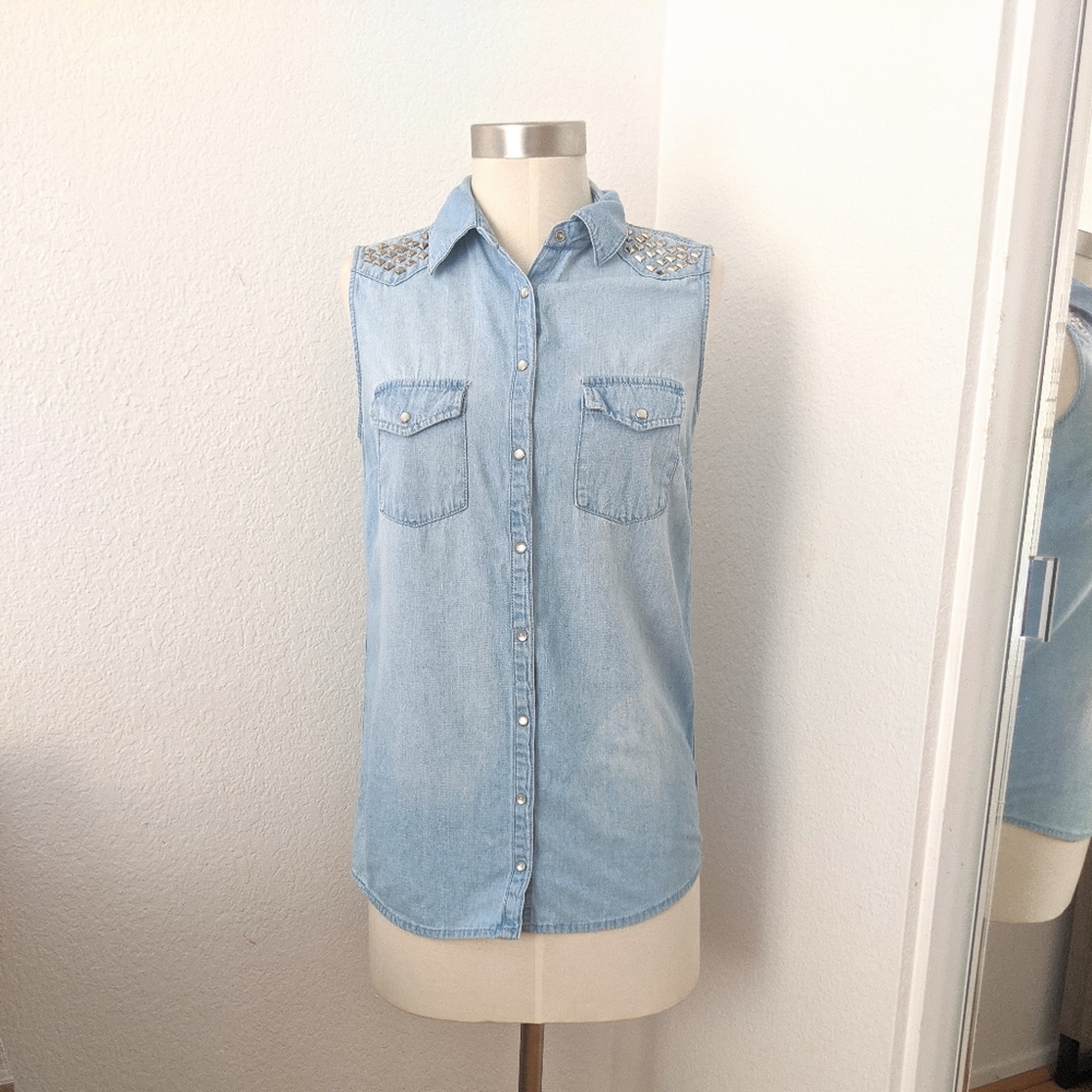 Forever 21 Studded Button Down Top